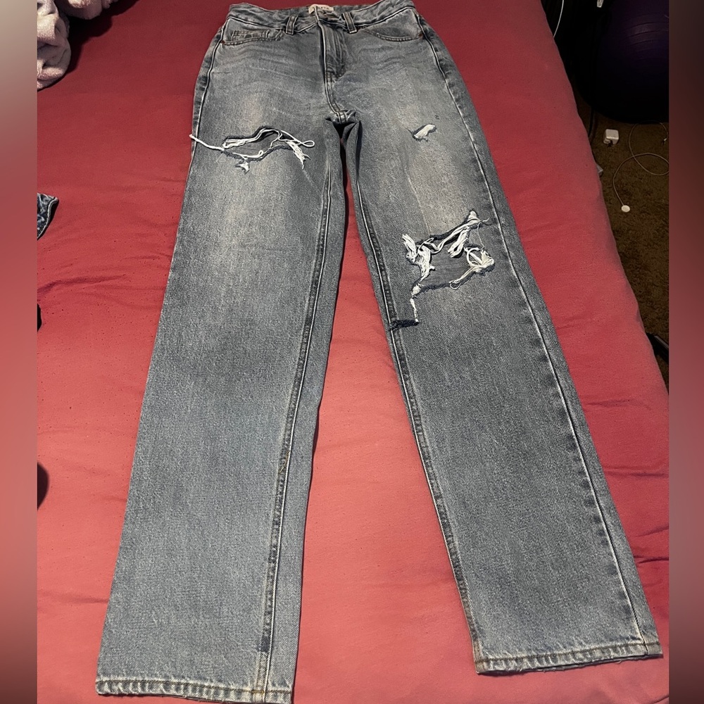 Pacsun Womens 90’s boyfriend Distressed Blue Jeans